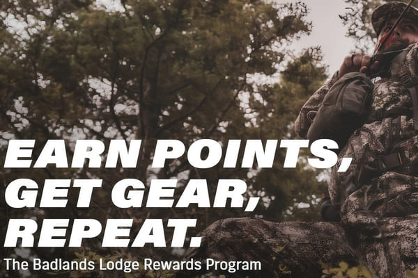 A well-used Badlands hunting pack, symbolizing the brand's famous unconditional lifetime warranty.